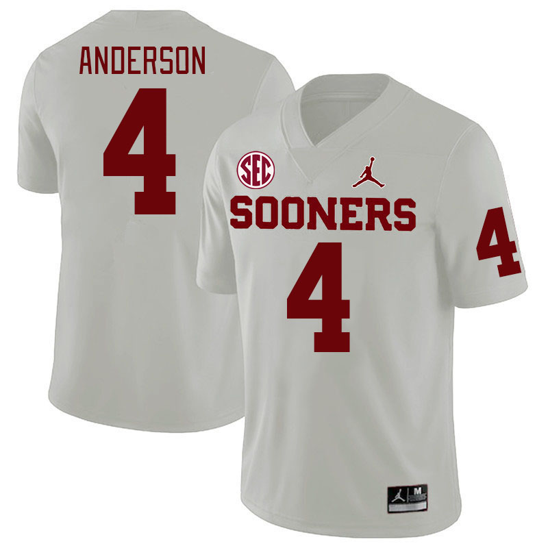 #4 Nic Anderson Oklahoma Sooners 2024 SEC Conference College Football Jerseys-White